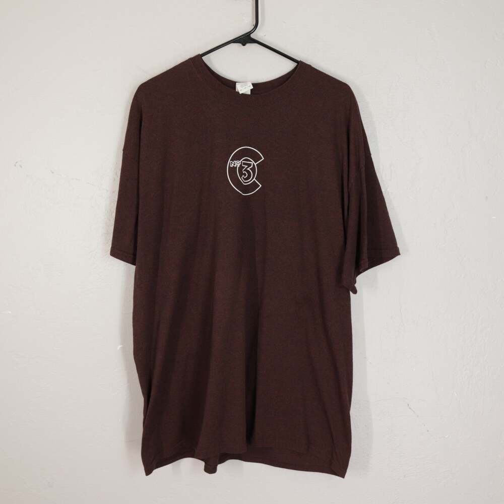 C No 3 Tshirt Mens XXL Brown Cotton Blend Short Sleeve Crewneck